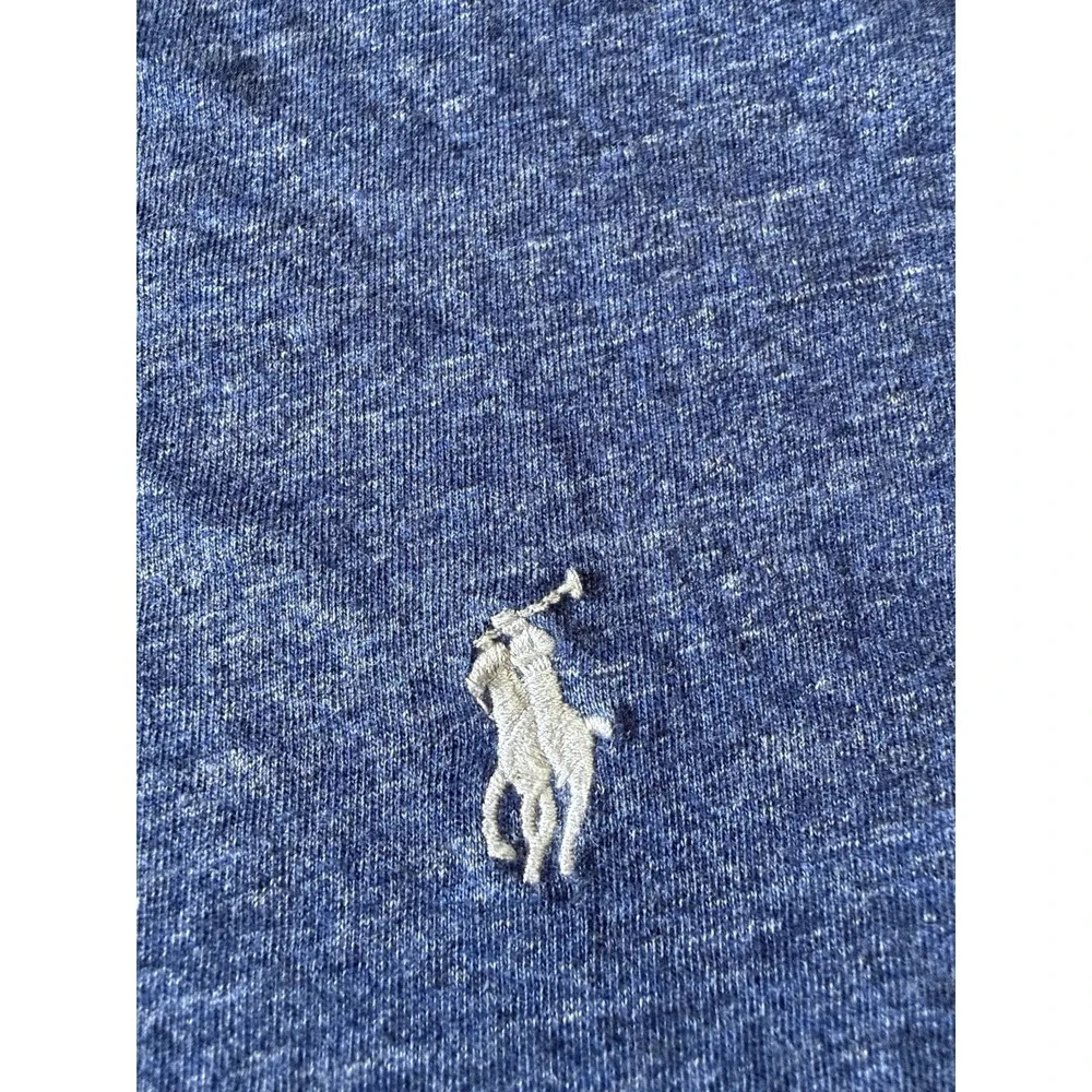Polo Ralph Lauren T-Shirt 2XL Heather Blue Long Sleeve Pony Logo Cotton Preppy